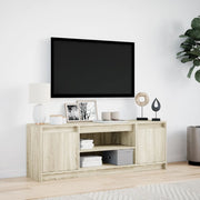 Mueble de TV LED madera sintetizada Nexus roble Sonoma 139,5x34x50 cm - Vetonek