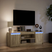 Mueble de TV LED madera sintetizada Nexus roble Sonoma 139,5x34x50 cm - Vetonek