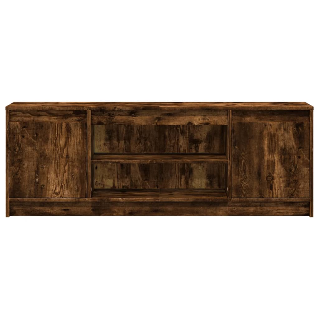 Mueble de tv led madera ingeniería roble ahumado 139,5x34x50 cm v7634 - Vetonek