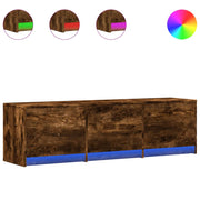 Vetonek Mueble de TV LED madera ingeniería roble ahumado 140x34x40 cm