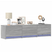 Mueble de tv con led madera ingeniería gris sonoma 165x34x40 cm v8204 Vetonek