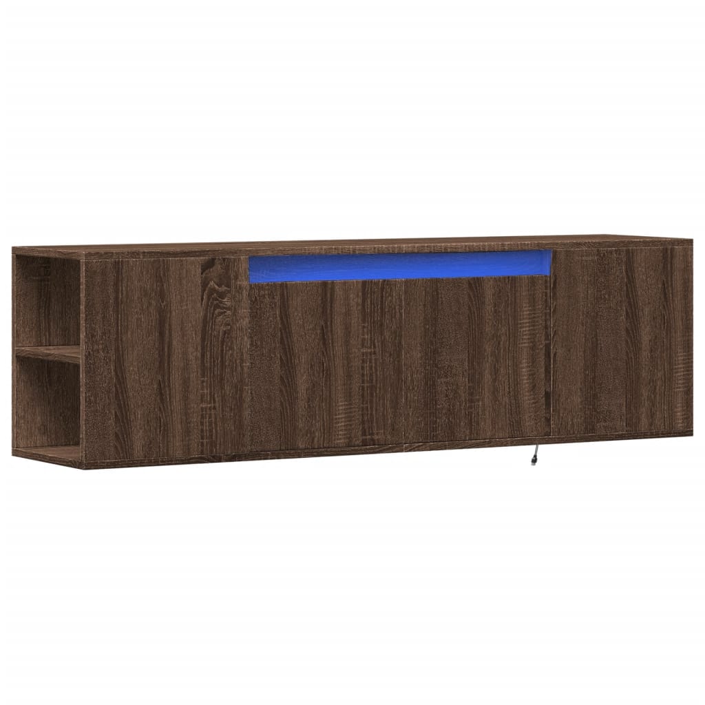 Abbazzine TV a parete con LED LED OAK 135x31x39,5 cm