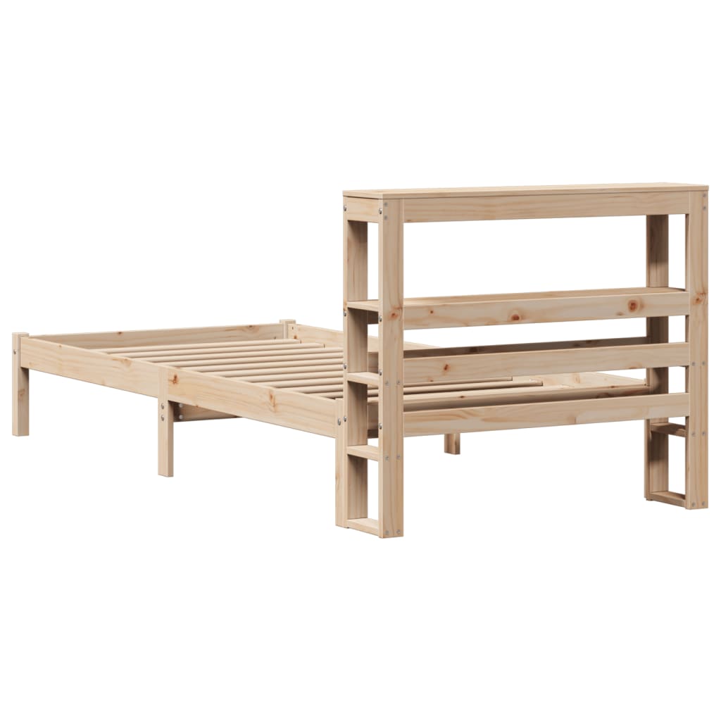 Estructura de cama sin colchón madera maciza pino 75x190 cm v9621 - Vetonek