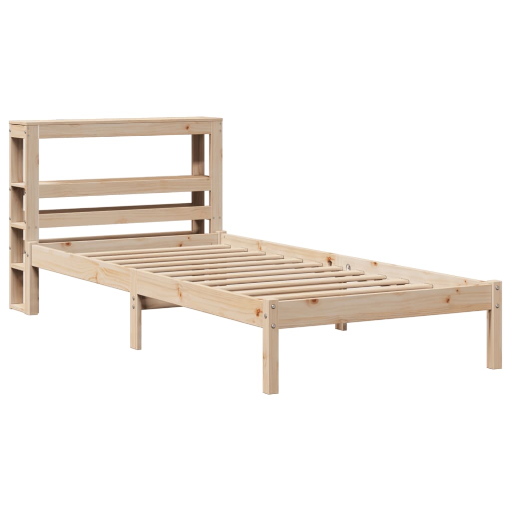 Estructura de cama sin colchón madera maciza de pino 90x190 cm v9645 - Vetonek