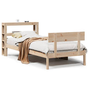 Vetonek Estructura de cama sin colchón madera maciza pino 75x190 cm