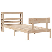 Estructura de cama sin colchón madera maciza pino 75x190 cm v0405 - Vetonek