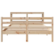 Estructura de cama sin colchón madera maciza de pino 140x190 cm V0740 Vetonek