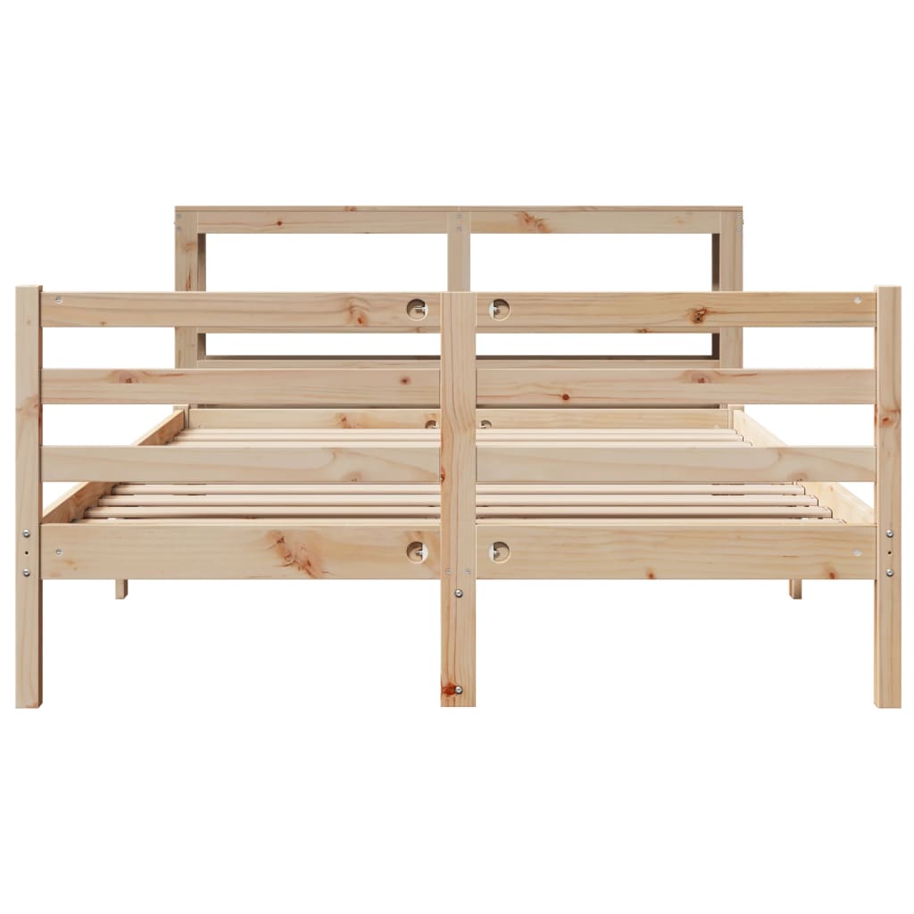 Estructura de cama sin colchón madera maciza de pino 140x190 cm V0740 Vetonek