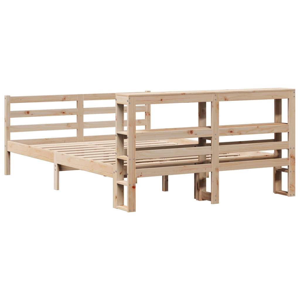 Estructura de cama sin colchón madera maciza de pino 140x190 cm V0740 Vetonek
