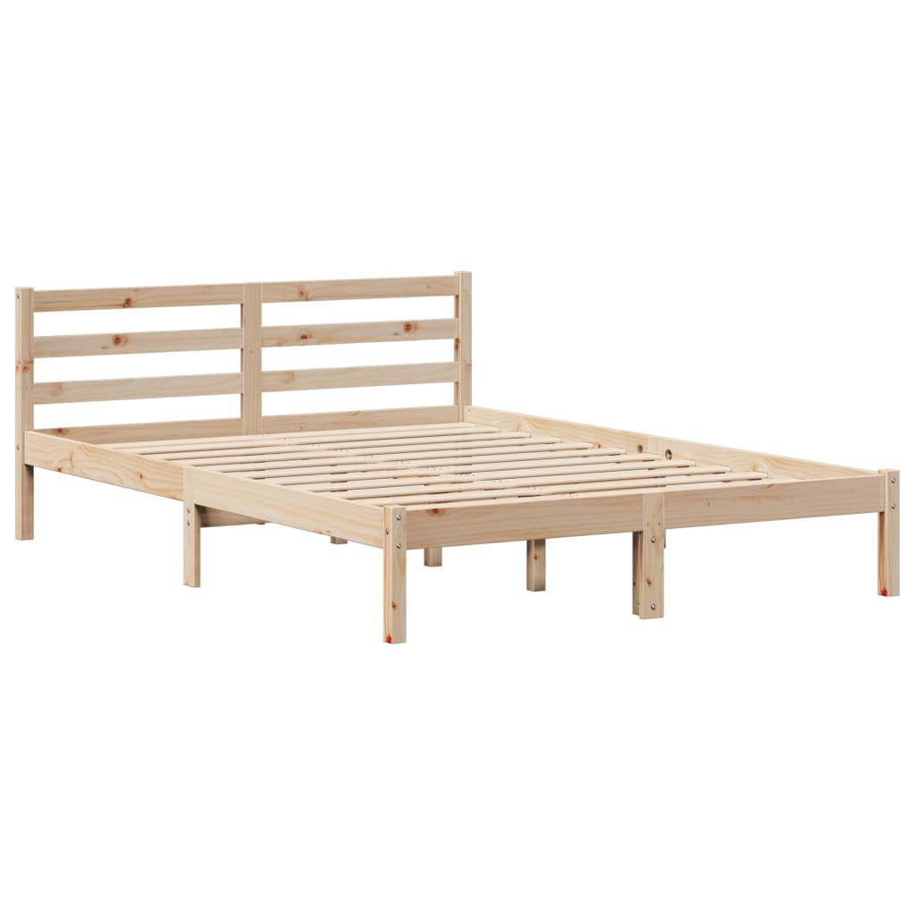 Estructura de cama sin colchón madera maciza de pino 140x190 cm V0740 Vetonek