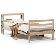 Vetonek Estructura de cama sin colchón madera maciza de pino 90x200 cm