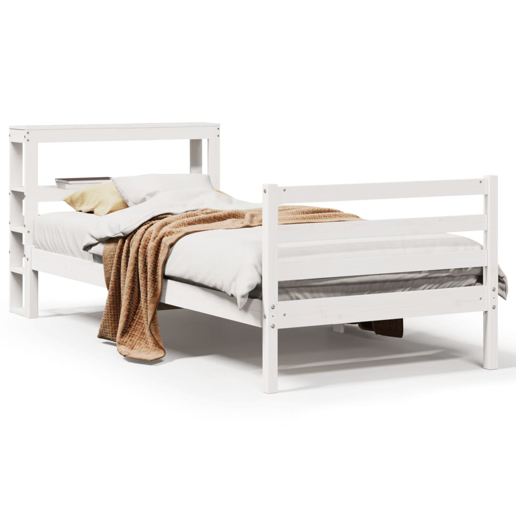 Vetonek Estructura cama sin colchón madera maciza pino blanca 100x200cm