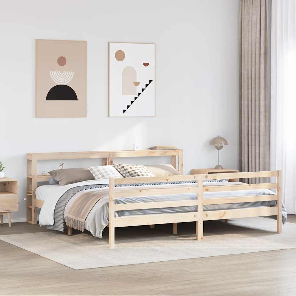 Vetonek Estructura de cama sin colchón madera maciza de pino 200x200 cm