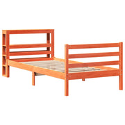 Estructura de cama sin colchón madera maciza marrón 90x190 cm v0931 - Vetonek