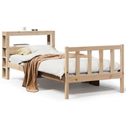 Vetonek Estructura de cama sin colchón madera maciza pino 75x190 cm