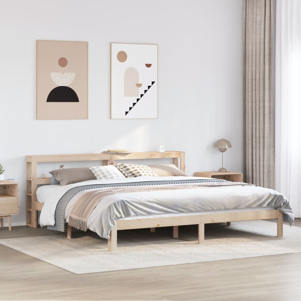 Vetonek Estructura de cama con cabecero madera maciza pino 180x200 cm