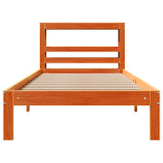 Estructura de cama sin colchón madera maciza marrón 75x190 cm v3130 - Vetonek