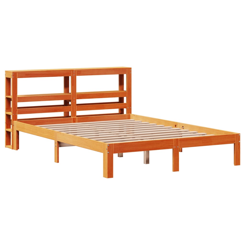 Estructura de cama sin colchón madera maciza marrón 120x190 cm v3154 - Vetonek