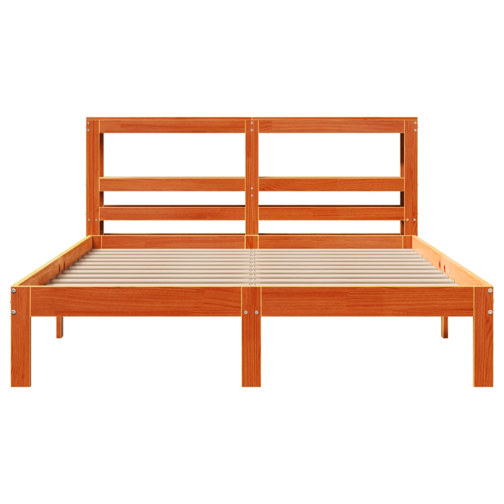 Estructura de cama sin colchón madera maciza marrón 120x190 cm v3154 - Vetonek