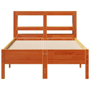 Estructura de cama sin colchón madera maciza marrón 120x190 cm v4236 - Vetonek