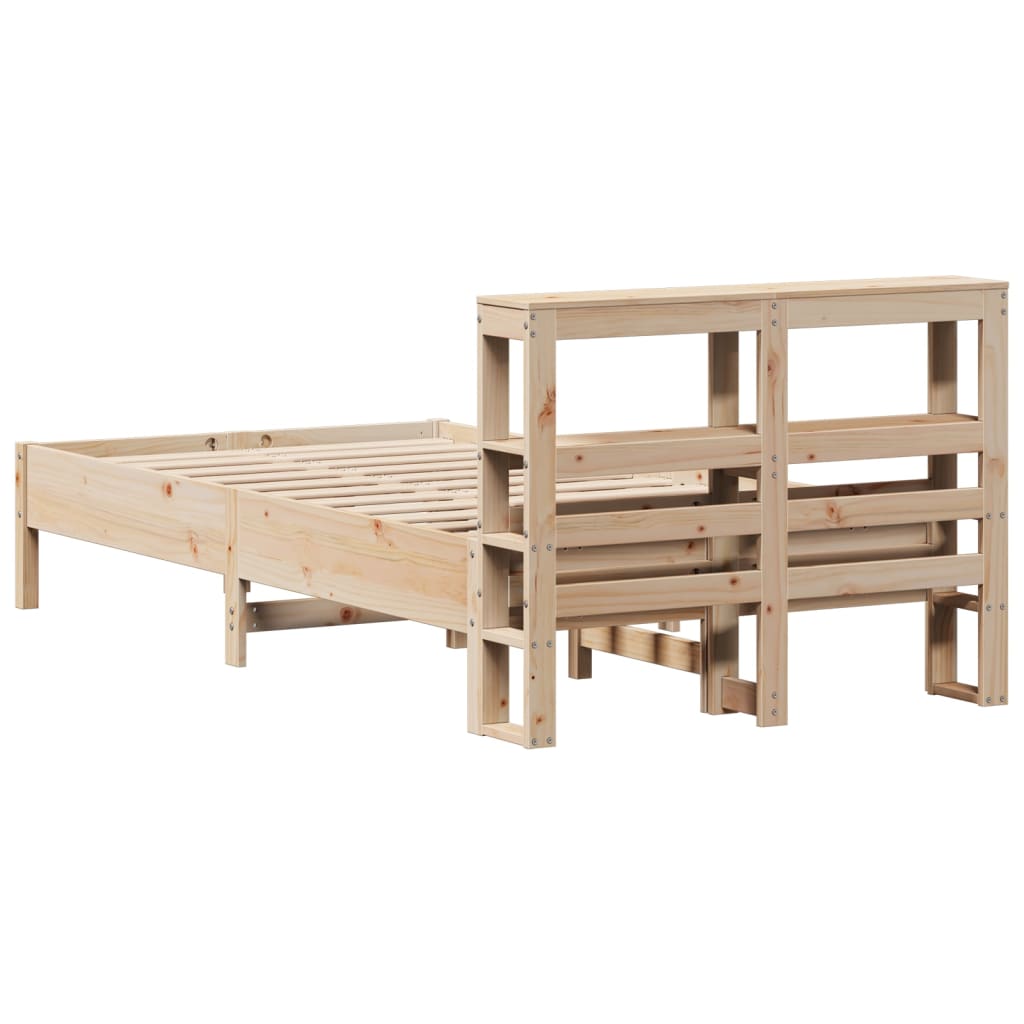 Estructura de cama sin colchón madera maciza pino 75x190 cm - Vetonek