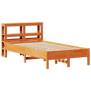 Estructura de cama sin colchón madera maciza marrón 75x190 cm v4298 - Vetonek