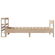 Estructura de cama sin colchón madera maciza de pino 90x200 cm v4519 - Vetonek