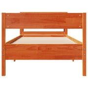 Estructura de cama sin colchón madera maciza marrón 90x190 cm v4656 - Vetonek