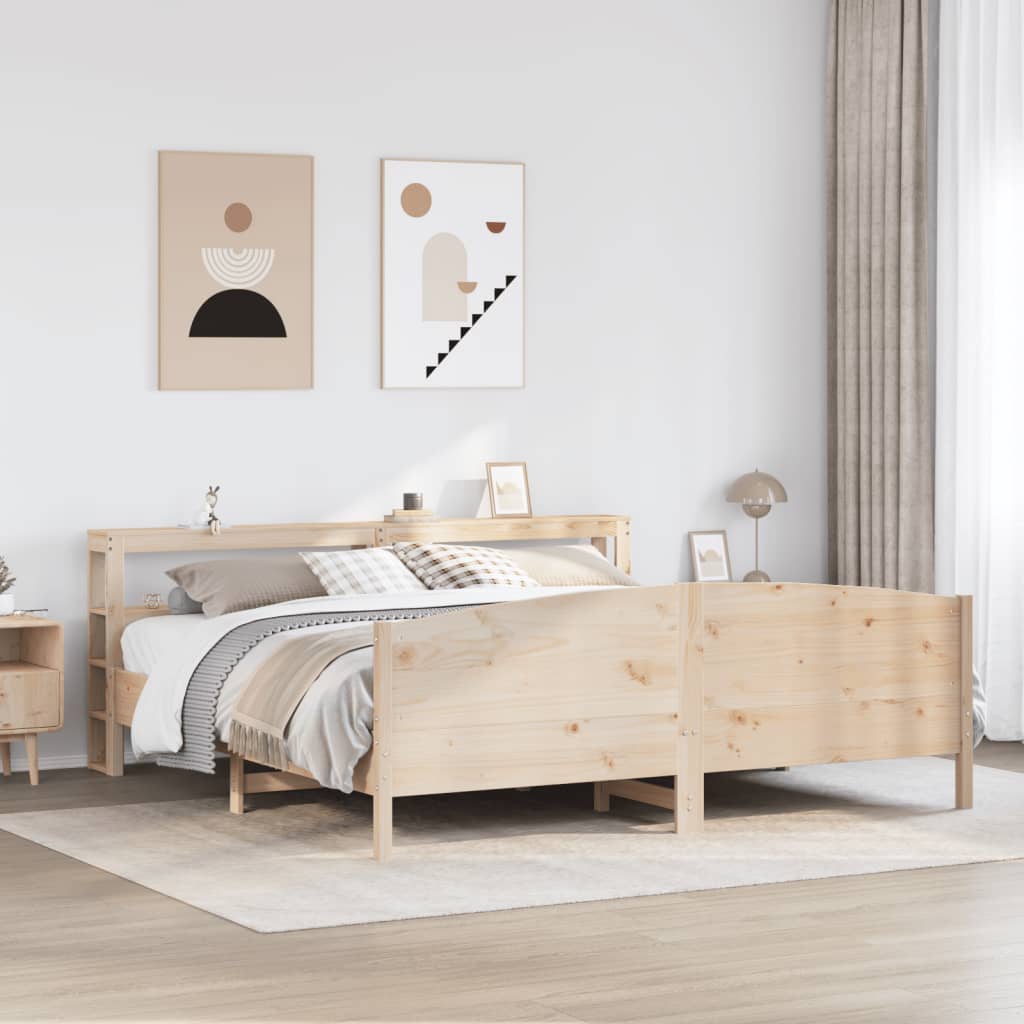 Vetonek Estructura de cama sin colchón madera maciza de pino 200x200 cm