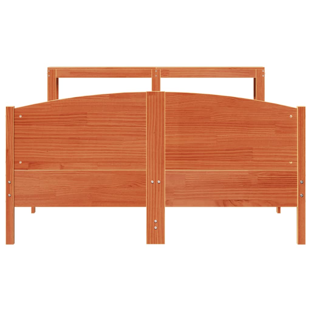 Estructura de cama sin colchón madera maciza marrón 120x190 cm - Vetonek