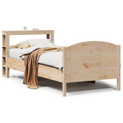 Vetonek Estructura de cama sin colchón madera maciza de pino 90x190 cm