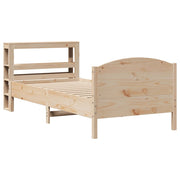 Estructura de cama sin colchón madera maciza pino 75x190 cm v5059 - Vetonek
