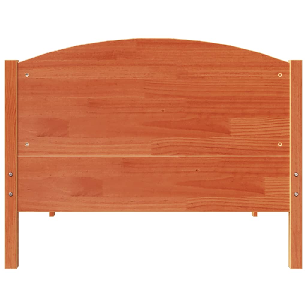 Estructura de cama sin colchón madera maciza marrón 75x190 cm v5073 - Vetonek