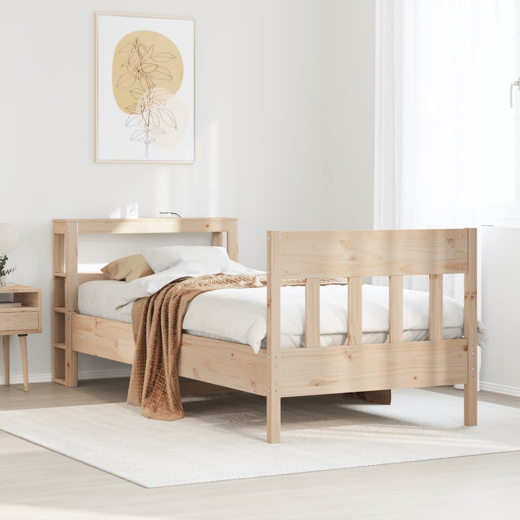 Vetonek Estructura de cama sin colchón madera maciza de pino 100x200 cm