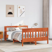 Estructura de cama sin colchón madera maciza marrón 120x190 cm v5400 Vetonek