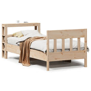 Vetonek Estructura de cama sin colchón madera maciza de pino 90x190 cm