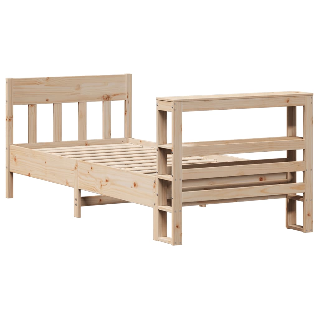 Estructura de cama sin colchón madera maciza de pino 90x190 cm v5417 - Vetonek