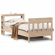 Vetonek Estructura de cama sin colchón madera maciza pino 75x190 cm