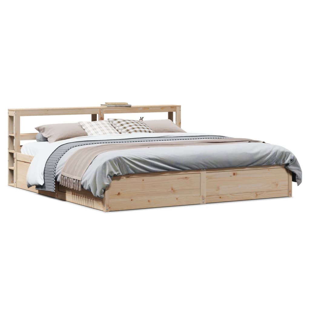 Vetonek Estructura de cama con cabecero madera maciza pino 180x200 cm