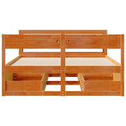 Estructura de cama sin colchón madera maciza marrón 135x190 cm - Vetonek