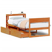 Vetonek Estructura de cama sin colchón madera maciza marrón 90x190 cm