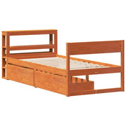 Estructura de cama sin colchón madera maciza marrón 90x190 cm v6605 - Vetonek