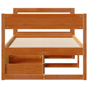 Estructura de cama sin colchón madera maciza marrón 90x190 cm v6605 - Vetonek