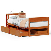 Vetonek Estructura de cama sin colchón madera maciza marrón 75x190 cm