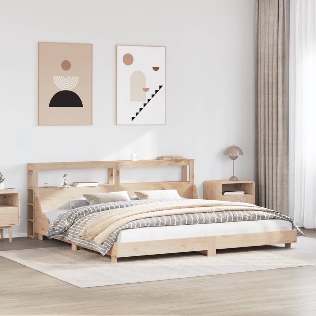 Vetonek Estructura de cama sin colchón madera maciza de pino 200x200 cm