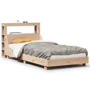Vetonek Estructura de cama sin colchón madera maciza de pino 90x200 cm