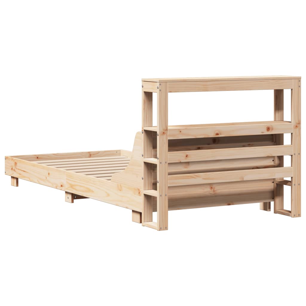 Estructura de cama sin colchón madera maciza de pino 90x200 cm - Vetonek