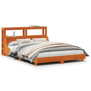 Vetonek Estructura de cama sin colchón madera maciza marrón 135x190 cm