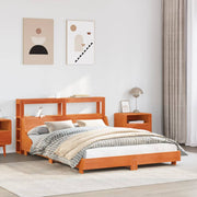 Estructura de cama sin colchón madera maciza marrón 120x190 cm v6964 Vetonek