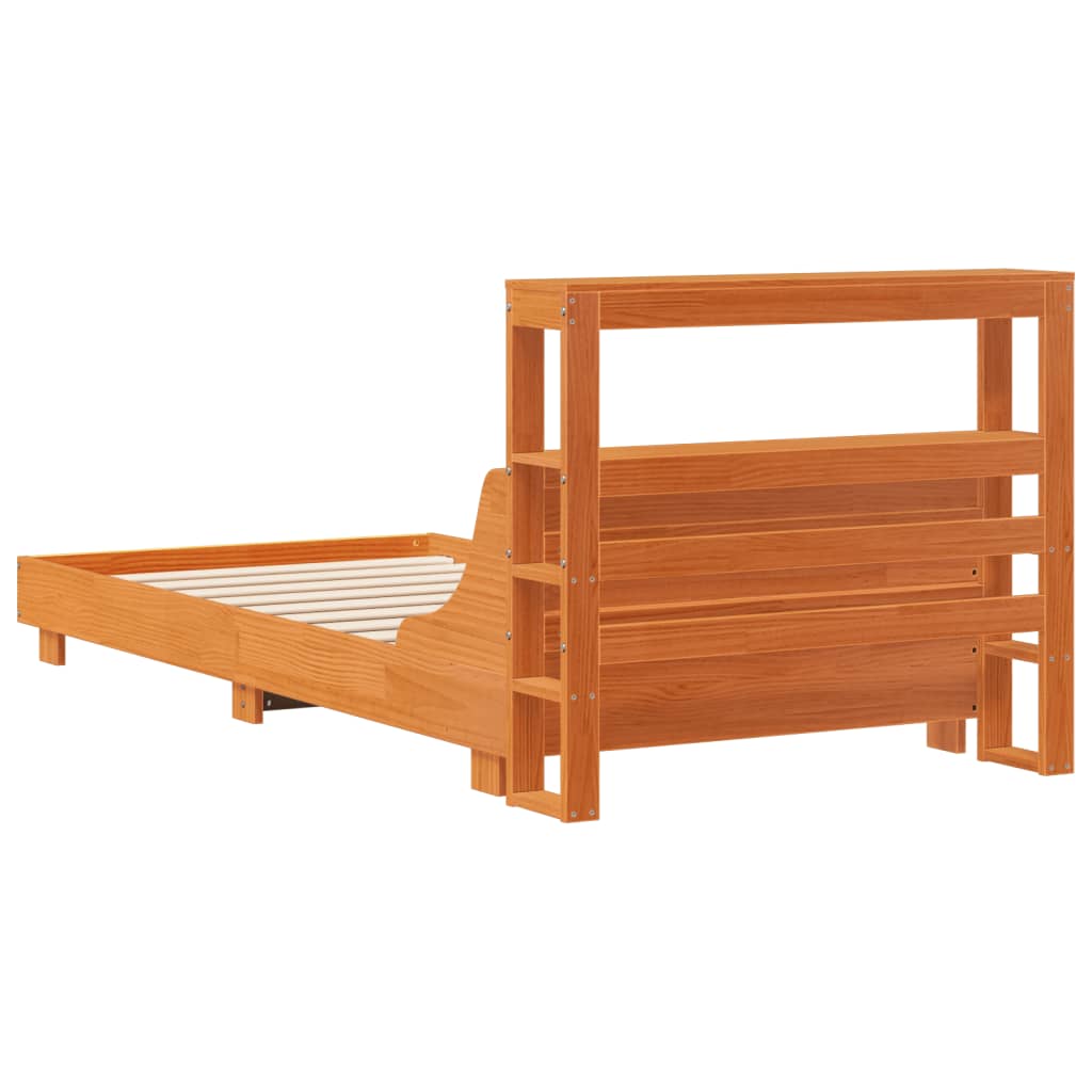 Estructura de cama sin colchón madera maciza marrón 90x190 cm v6995 - Vetonek